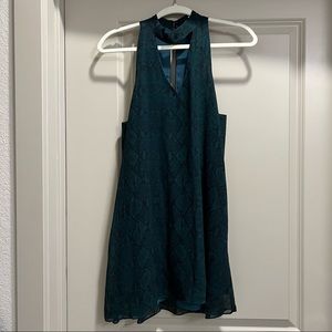 Green/Teal Snake Print Halter Dress, S